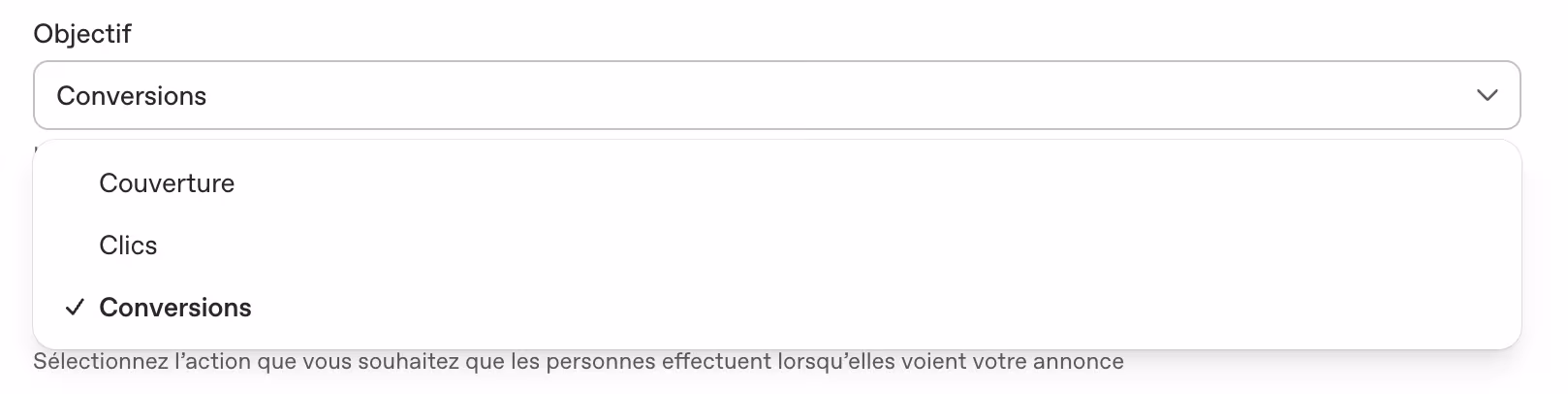 Les différents objectifs des campagnes ChatGPT Ads
