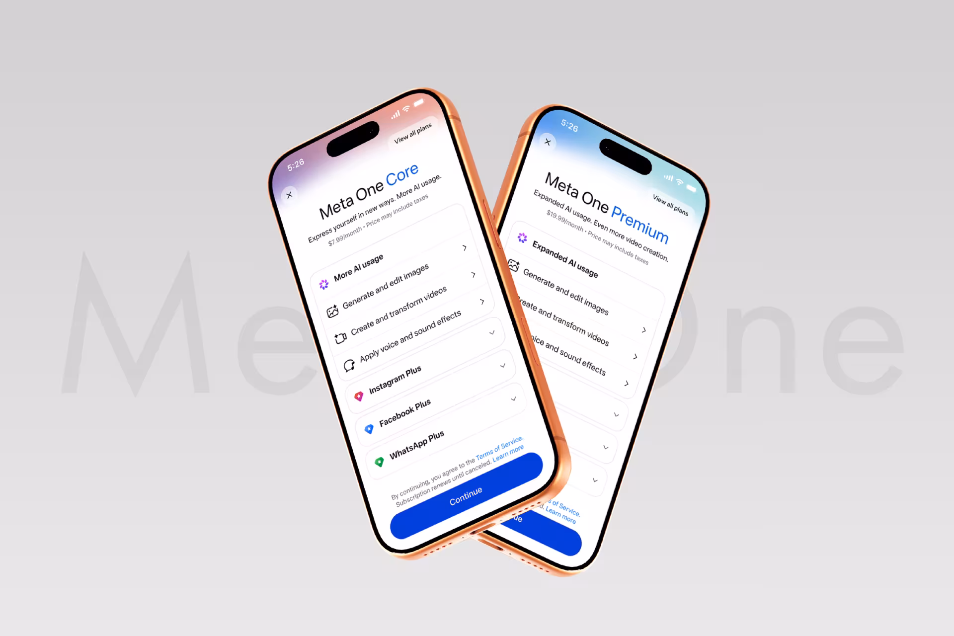 Meta One abonnements, prix et avantages sur Instagram, Facebook et WhatsApp